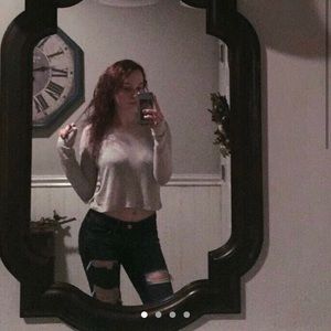 Brandy Melville Sheer Cropped Sweater